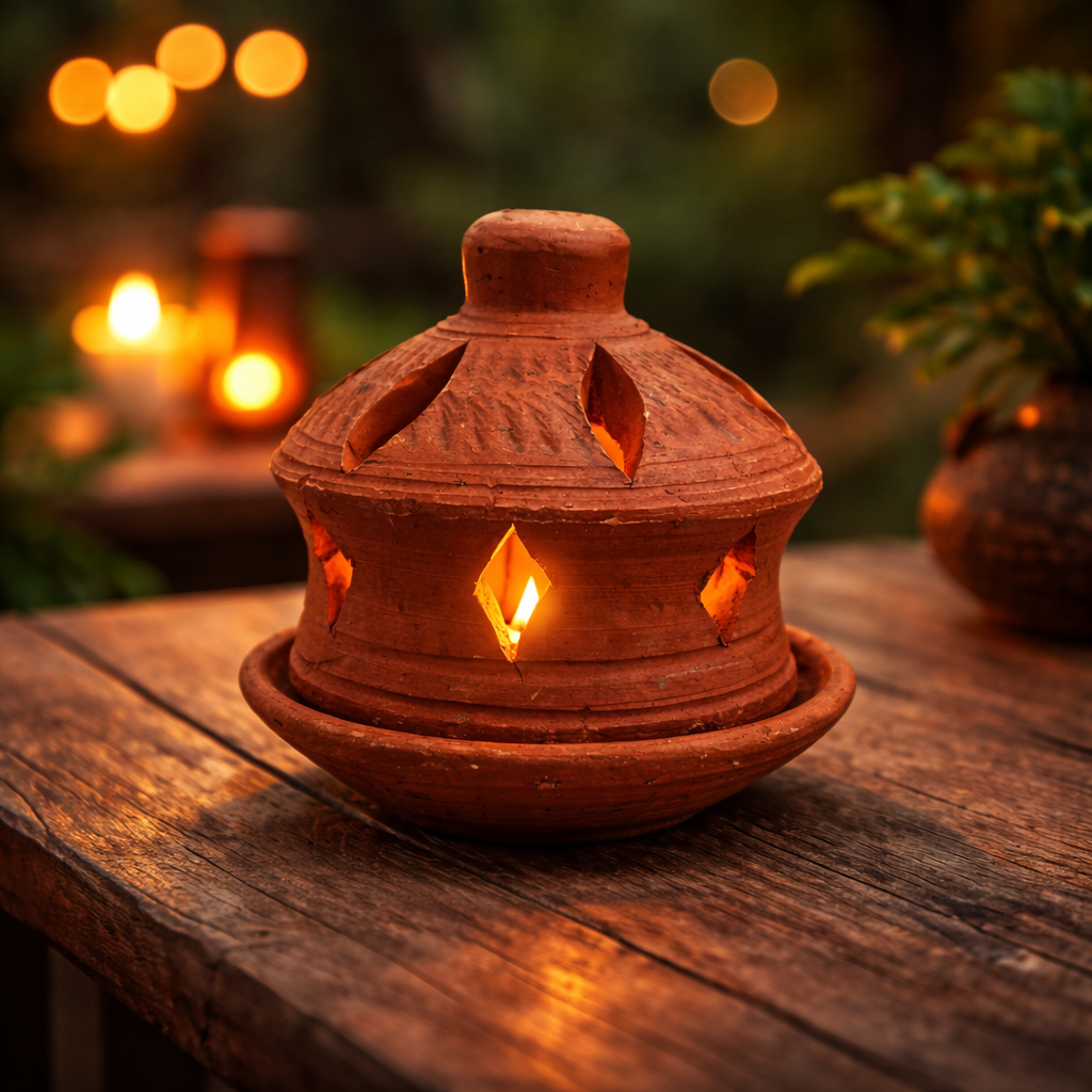 Terracotta Candle Holder
