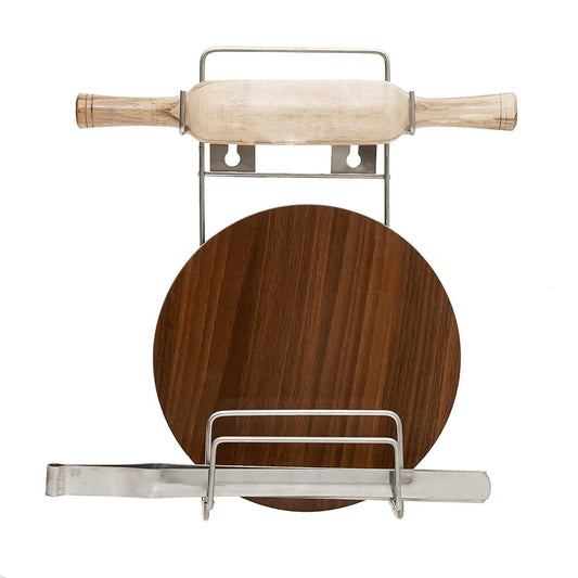 Stainless Steel Rolling Pin Holder (Chakla Belan Stand)