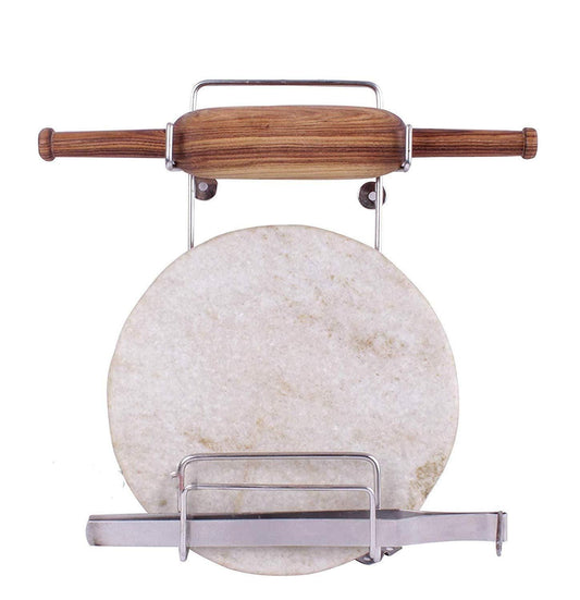 Stainless Steel Rolling Pin Holder (Chakla Belan Stand)