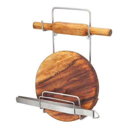 Stainless Steel Rolling Pin Holder (Chakla Belan Stand)
